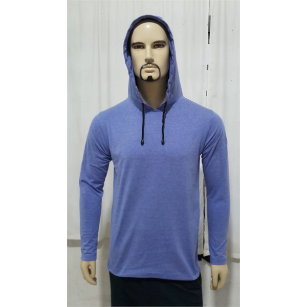 Hoodie Tee 100% Polyester Long Sleeve - Hoodie Tee 100% Polyester Long Sleeve - Image 0 of 1