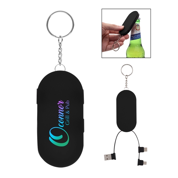 Hideaway 3-In-1 Charging Cable & Bottle Opener - Hideaway 3-In-1 Charging Cable & Bottle Opener - Image 2 of 14