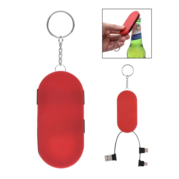 Hideaway 3-In-1 Charging Cable & Bottle Opener - Hideaway 3-In-1 Charging Cable & Bottle Opener - Image 7 of 14