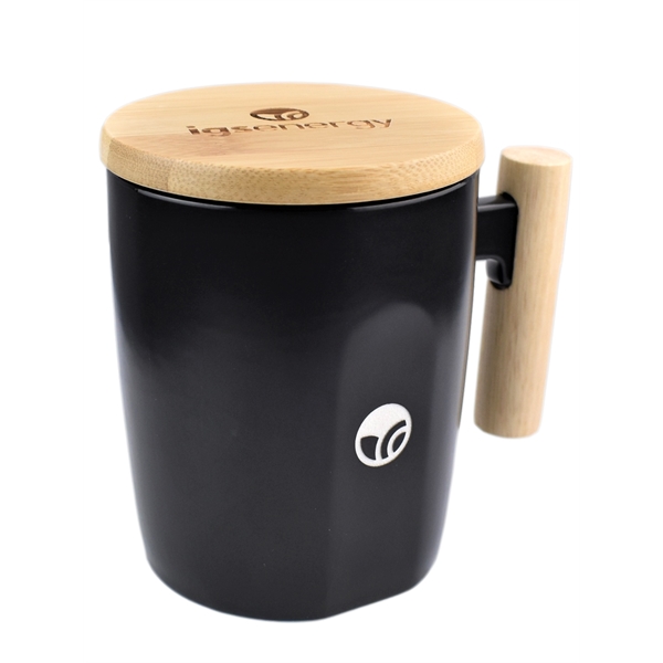 Ceramic 12oz Mug with Bamboo Lid - Ceramic 12oz Mug with Bamboo Lid - Image 4 of 6