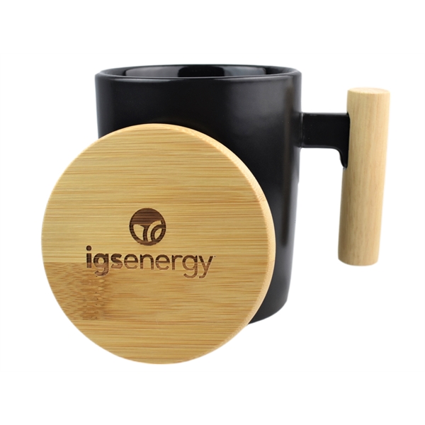 Ceramic 12oz Mug with Bamboo Lid - Ceramic 12oz Mug with Bamboo Lid - Image 5 of 6