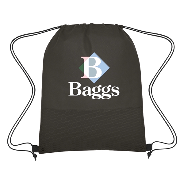 Custom Wave Design Non-Woven Drawstring Bag