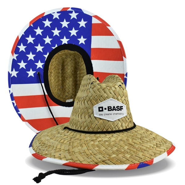 Sol Customized Straw Hat with Full color imprint - Sol Customized Straw Hat with Full color imprint - Image 2 of 9