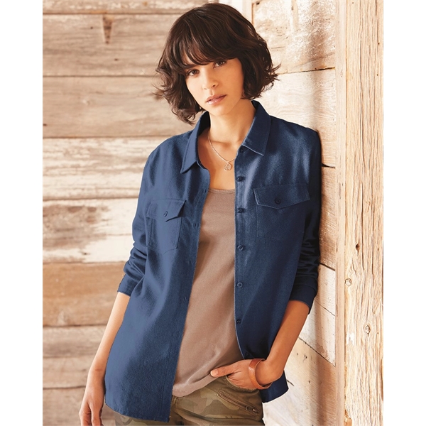 Burnside Women's Solid Flannel Shirt - Burnside Women's Solid Flannel Shirt - Image 12 of 12