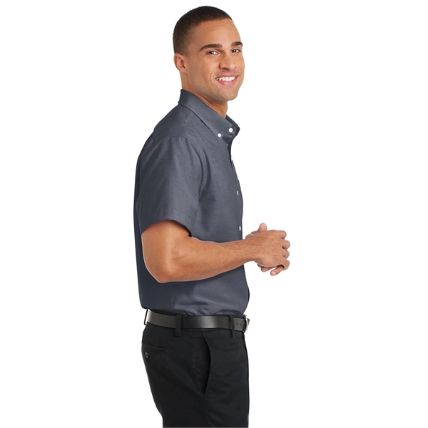 Port Authority Short Sleeve SuperPro Oxford Shirt. - Port Authority Short Sleeve SuperPro Oxford Shirt. - Image 20 of 20