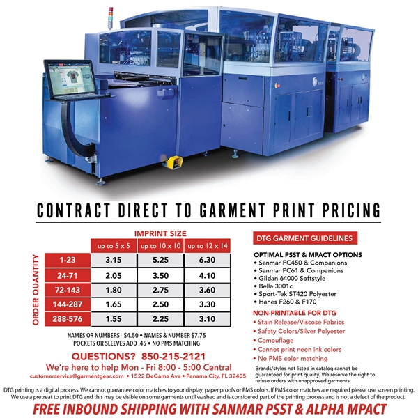 Contract Direct To Garment Printing Service