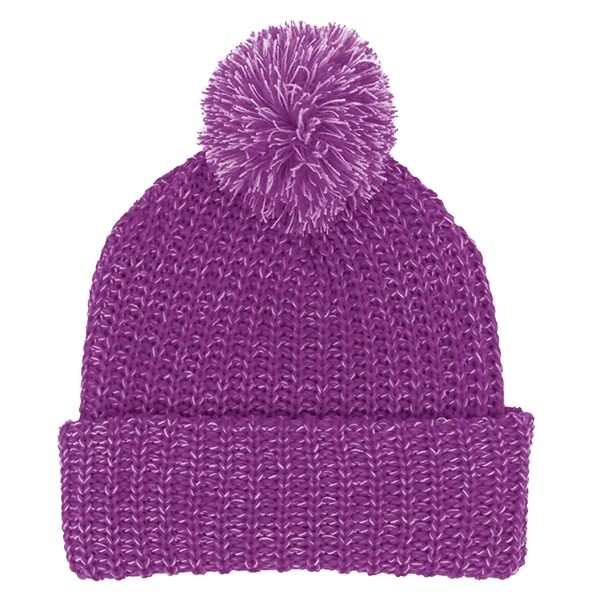 Grace Collection Pom Beanie With Cuff - Grace Collection Pom Beanie With Cuff - Image 26 of 52