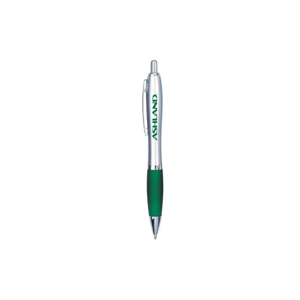 Silver Barrel Pen with Rubber Grip - Silver Barrel Pen with Rubber Grip - Image 2 of 6