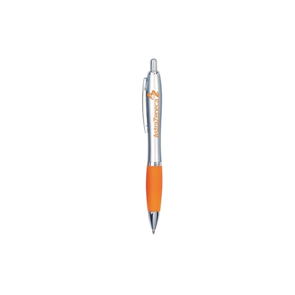 Silver Barrel Pen with Rubber Grip - Silver Barrel Pen with Rubber Grip - Image 4 of 6