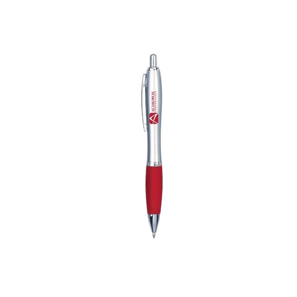 Silver Barrel Pen with Rubber Grip - Silver Barrel Pen with Rubber Grip - Image 5 of 6