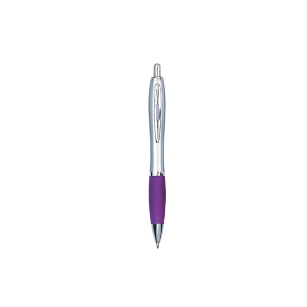 Silver Barrel Pen with Rubber Grip - Silver Barrel Pen with Rubber Grip - Image 6 of 6