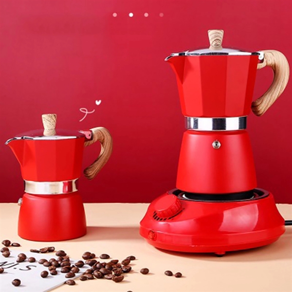 5 OZCreative Mocha Coffee Pot with Wooden Handle - 5 OZCreative Mocha Coffee Pot with Wooden Handle - Image 5 of 5