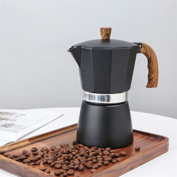 5 OZCreative Mocha Coffee Pot with Wooden Handle - 5 OZCreative Mocha Coffee Pot with Wooden Handle - Image 4 of 5