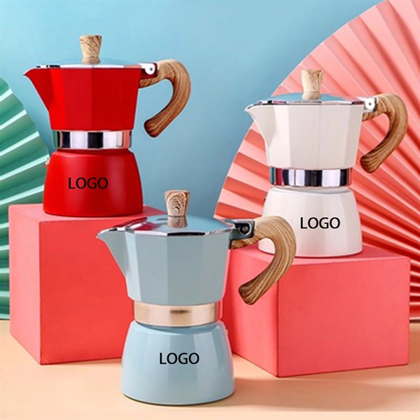 5 OZCreative Mocha Coffee Pot with Wooden Handle - 5 OZCreative Mocha Coffee Pot with Wooden Handle - Image 0 of 5