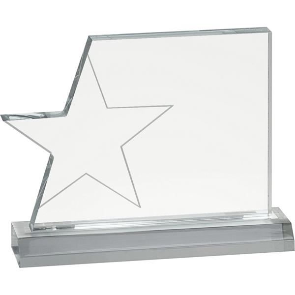 71/4" x 5 1/4" Clear Star Page Acrylic with 71/2" Base - 71/4" x 5 1/4" Clear Star Page Acrylic with 71/2" Base - Image 1 of 1