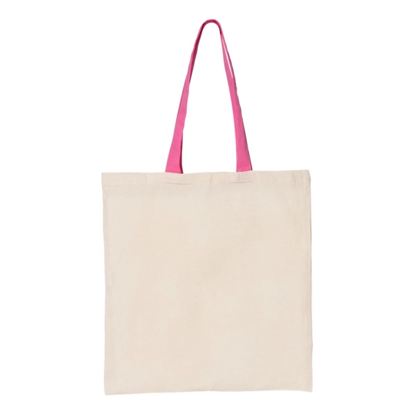 Q-Tees Economical Tote with Contrast-Color Handles - Q-Tees Economical Tote with Contrast-Color Handles - Image 46 of 66