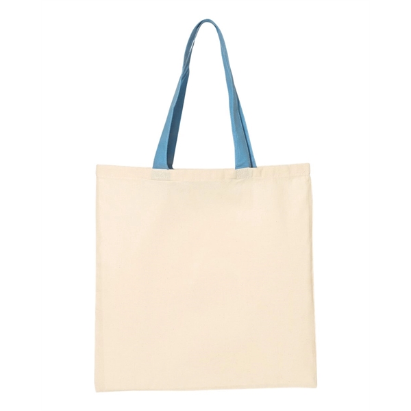 Q-Tees Economical Tote with Contrast-Color Handles - Q-Tees Economical Tote with Contrast-Color Handles - Image 48 of 66