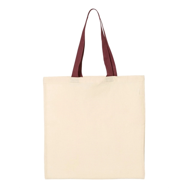 Q-Tees Economical Tote with Contrast-Color Handles - Q-Tees Economical Tote with Contrast-Color Handles - Image 57 of 66