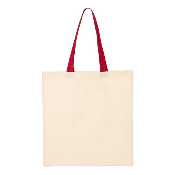 Q-Tees Economical Tote with Contrast-Color Handles - Q-Tees Economical Tote with Contrast-Color Handles - Image 61 of 66