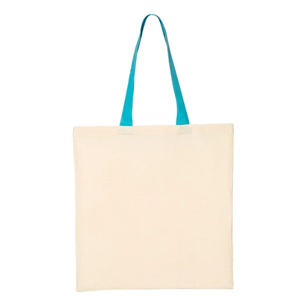 Q-Tees Economical Tote with Contrast-Color Handles - Q-Tees Economical Tote with Contrast-Color Handles - Image 65 of 66