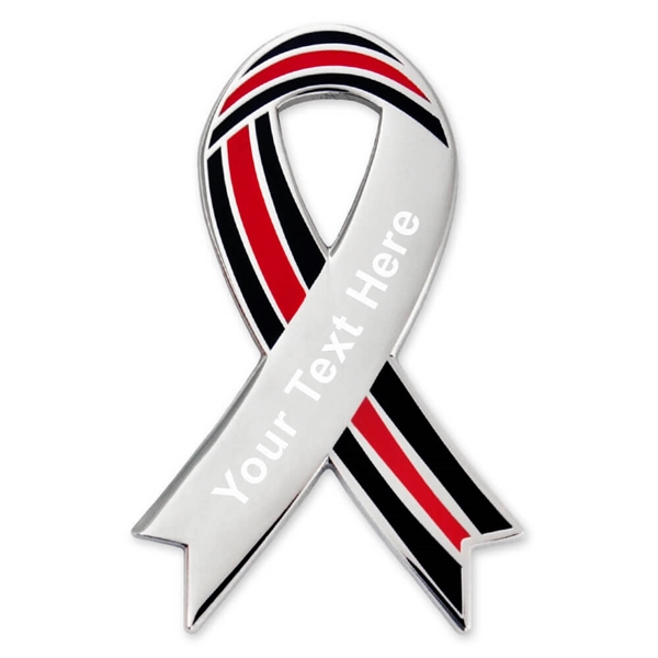 Thin Red Line Ribbon Lapel Pin - Engravable - Thin Red Line Ribbon Lapel Pin - Engravable - Image 0 of 3