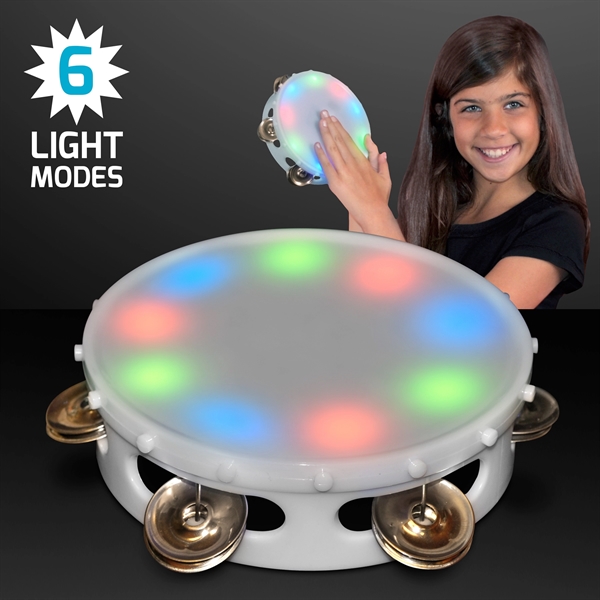 5" Light Up Round Tambourine Toy - 5" Light Up Round Tambourine Toy - Image 1 of 1