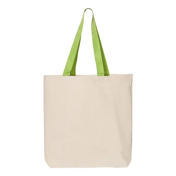 Q-Tees 11L Canvas Tote with Contrast-Color Handles - Q-Tees 11L Canvas Tote with Contrast-Color Handles - Image 31 of 36
