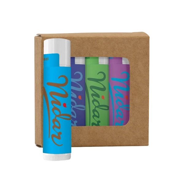 SPF 15 Lip Balm 4-Pack in Kraft Window Box