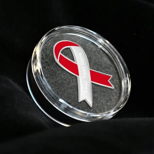 Red Awareness Ribbon Lapel Pin - Engravable - Red Awareness Ribbon Lapel Pin - Engravable - Image 3 of 4