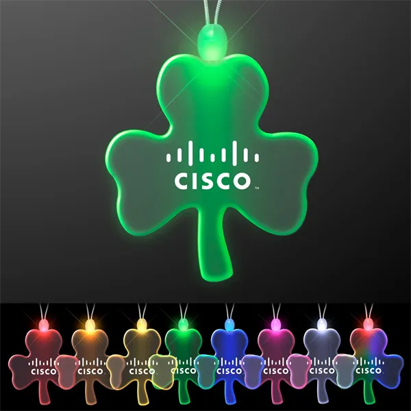 Acrylic Big Shamrock Shape Necklace with LED - Acrylic Big Shamrock Shape Necklace with LED - Image 0 of 9