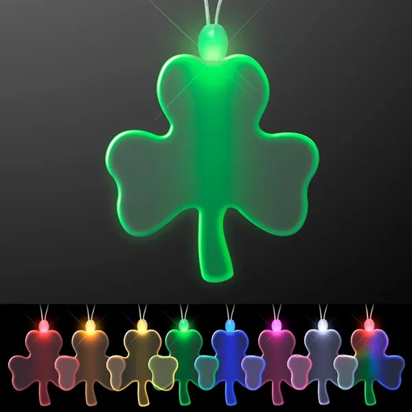 Acrylic Big Shamrock Shape Necklace with LED - Acrylic Big Shamrock Shape Necklace with LED - Image 1 of 9