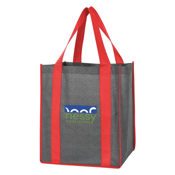 Heathered Non-Woven Shopper Tote Bag - Heathered Non-Woven Shopper Tote Bag - Image 7 of 12