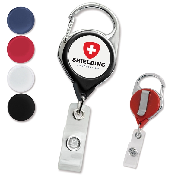 Premium Custom Carabiner Badge Reels with Belt Clip - Premium Custom Carabiner Badge Reels with Belt Clip - Image 0 of 6
