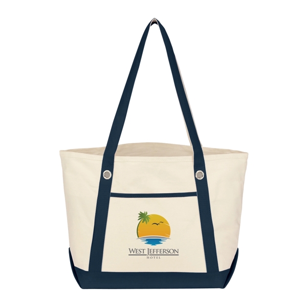 Medium Cotton Canvas Sailing Tote Bag - Medium Cotton Canvas Sailing Tote Bag - Image 20 of 35