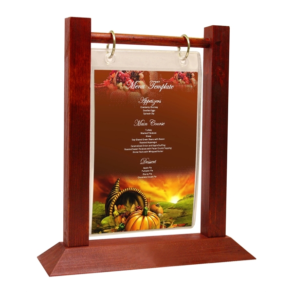 Wood Table Tent With One Clear Vinyl Page Protector - Wood Table Tent With One Clear Vinyl Page Protector - Image 1 of 5