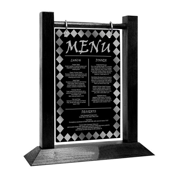 Wood Table Tent With One Clear Vinyl Page Protector - Wood Table Tent With One Clear Vinyl Page Protector - Image 4 of 5