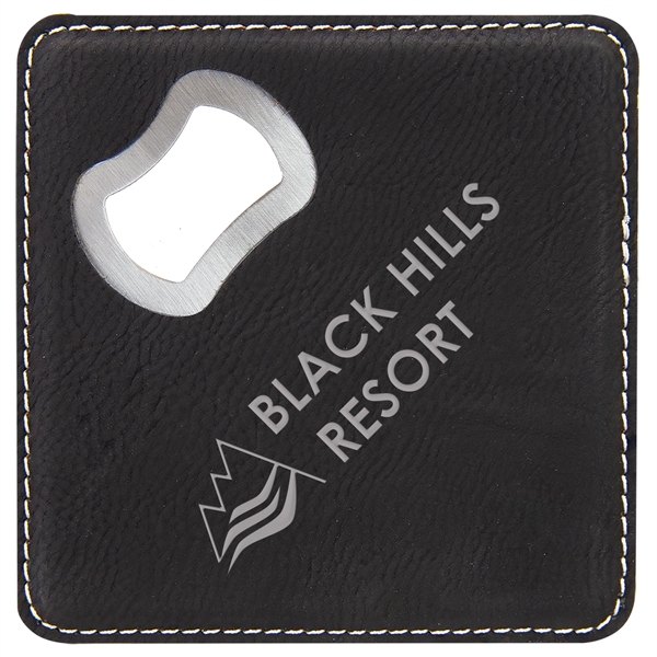 Leatherette Bottle Opener Coaster