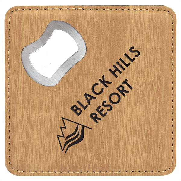 Leatherette Bottle Opener Coaster