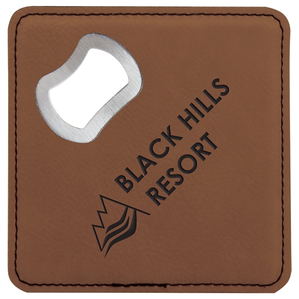 Leatherette Bottle Opener Coaster