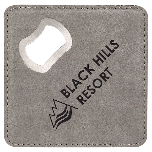 Leatherette Bottle Opener Coaster