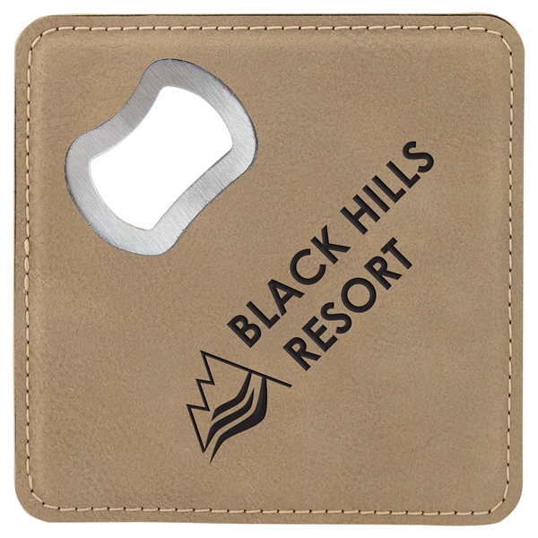Leatherette Bottle Opener Coaster