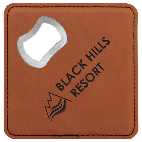 Leatherette Bottle Opener Coaster