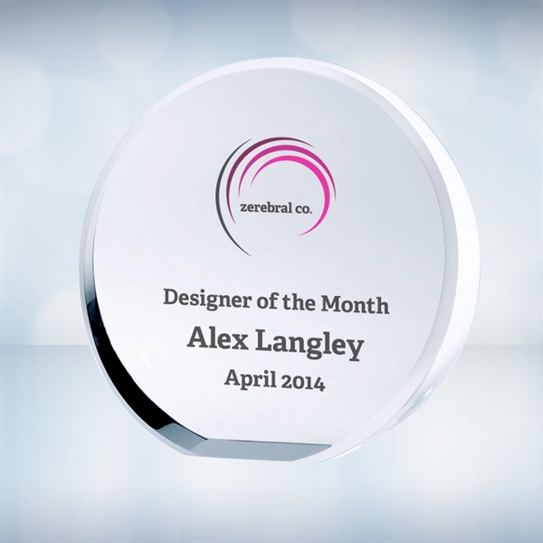 Custom Color Imprinted Beveled Circle Award