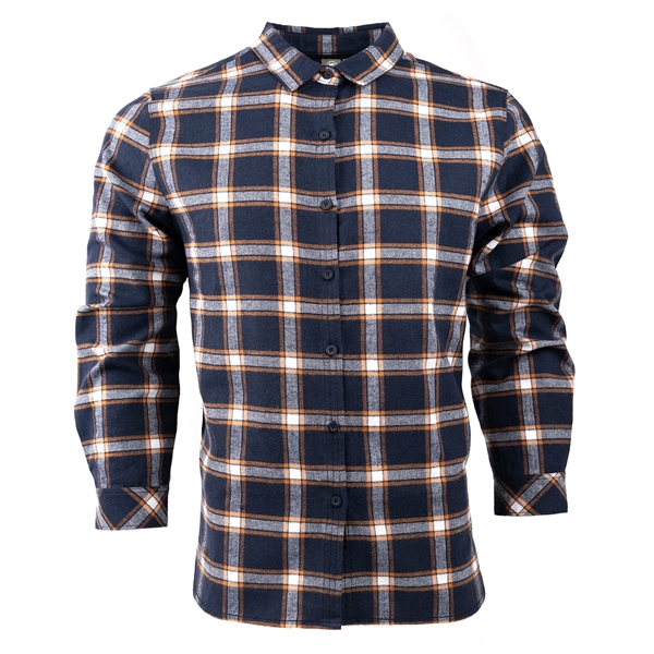 Burnside Ladies' Yarn-Dyed Long Sleeve Plaid Flannel Shirt - Burnside Ladies' Yarn-Dyed Long Sleeve Plaid Flannel Shirt - Image 4 of 13