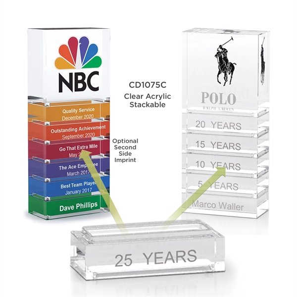 Stackable Clear Acrylic Bar Milestone Awards - Stackable Clear Acrylic Bar Milestone Awards - Image 0 of 4