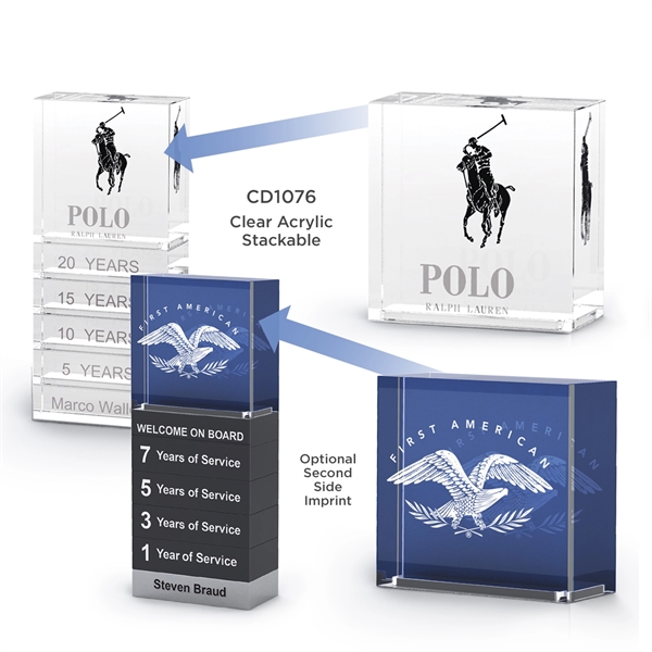 Clear Stackable Award Acrylic Top - Clear Stackable Award Acrylic Top - Image 0 of 5