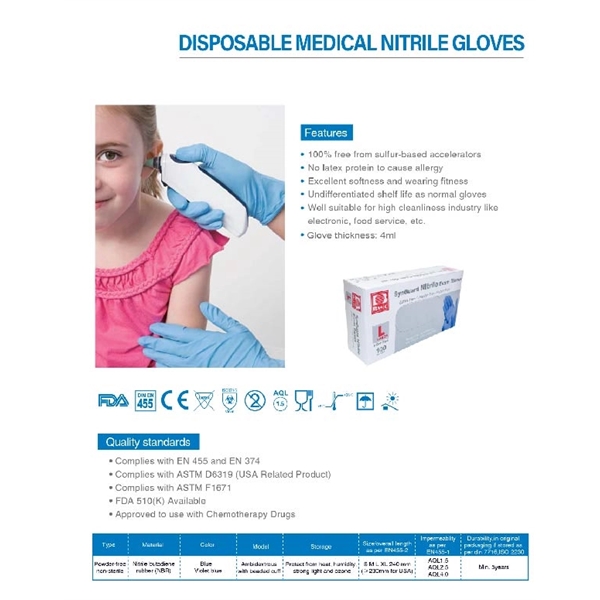 Disposable Powder-free Nitrile Exam Gloves Box/100 - Disposable Powder-free Nitrile Exam Gloves Box/100 - Image 3 of 5