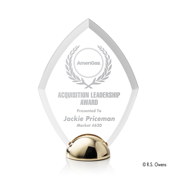 Custom Diamond Hemisphere Award - Laser Engraved