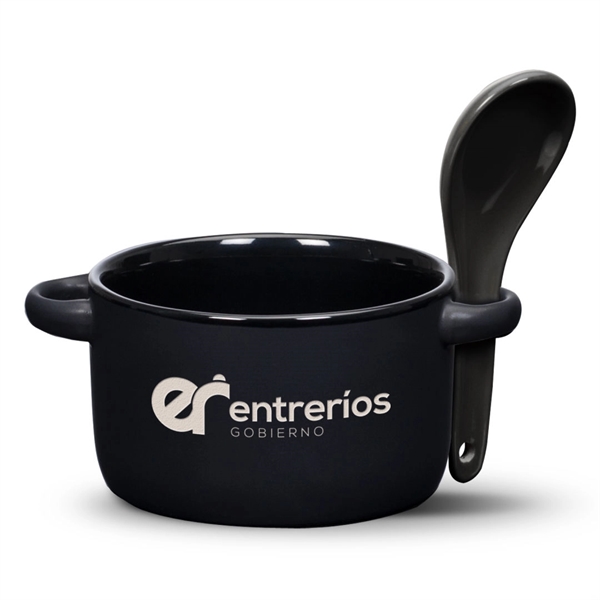 Merritt Soup Mug & Spoon - Deep Etch - Merritt Soup Mug & Spoon - Deep Etch - Image 0 of 15