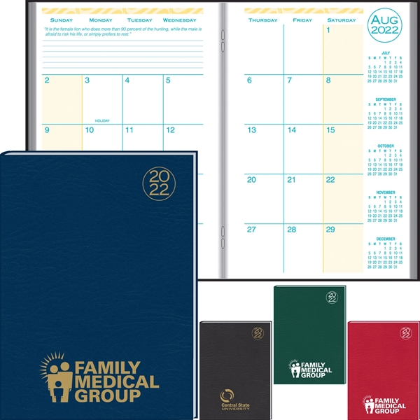 Academic Desk Monthly Planner with Morocco Cover